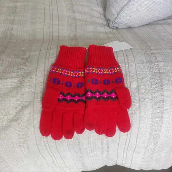 New!J.Crew in fair isle Multi colored Crewcuts 100% wool scarf & gloves Kids set - Picture 7 of 12